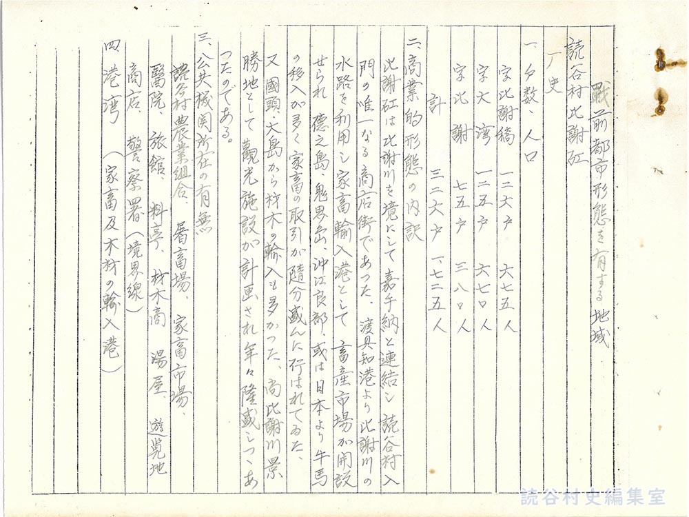 戦前都市形態を有する地域の調査報告について